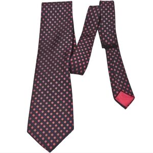Resilio Traditional Neckwear Navy Red Geometric Men's Tie Classic Necktie